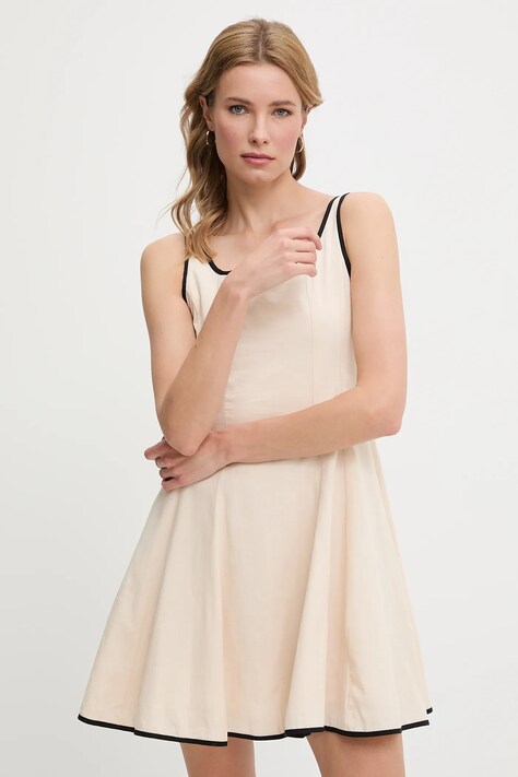 Answear Lab rochie culoarea bej, mini, evazată