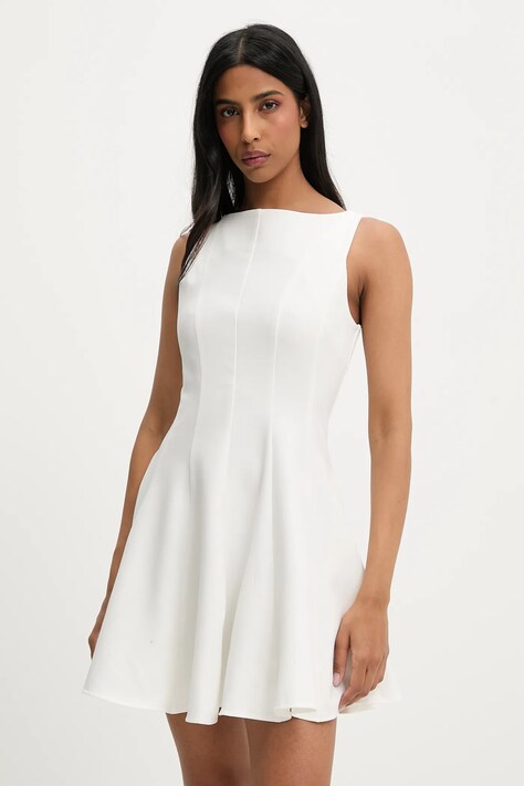 Answear Lab rochie culoarea alb, mini, evazată