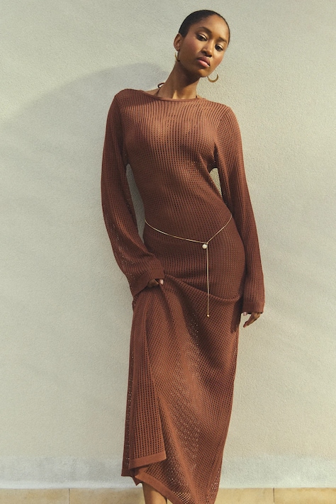 Plážové šaty Answear.LAB hnědá barva