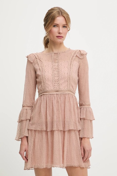 Answear Lab rochie culoarea bej, mini, evazată