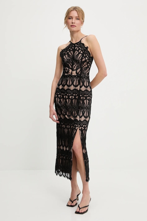 Šaty Answear.LAB čierna farba, mini, priliehavé