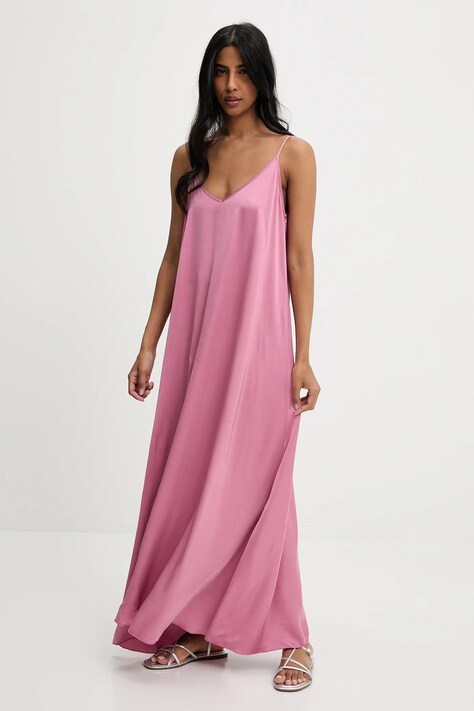 Answear Lab rochie culoarea roz, maxi, dreaptă
