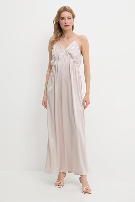 Answear Lab rochie culoarea bej, maxi, evazată