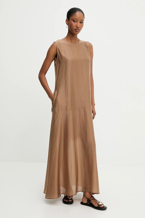 Šaty Answear Lab béžová barva, maxi, oversize