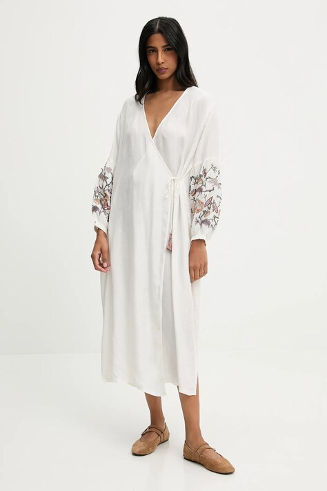 Answear Lab rochie culoarea alb, midi, dreaptă