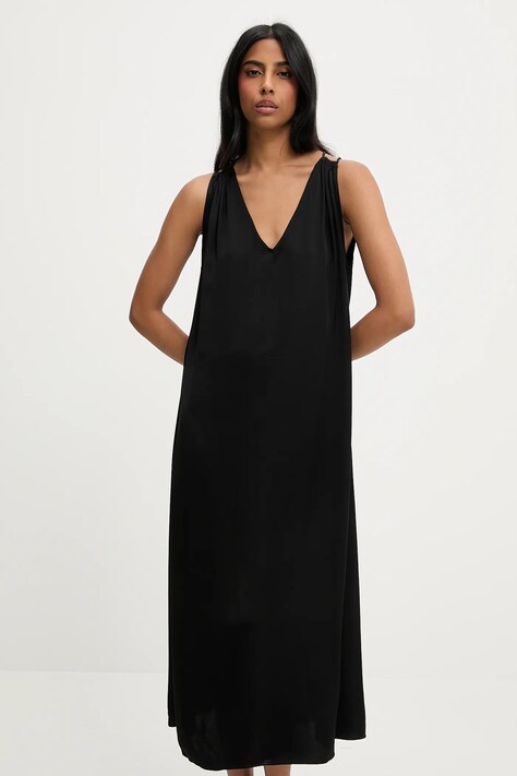 Answear Lab rochie culoarea negru, midi, dreaptă