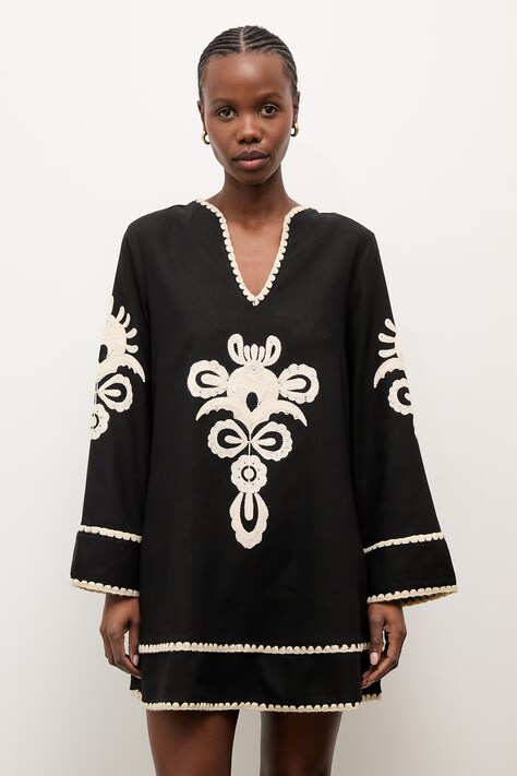 Answear.LAB sukienka letnia z lnem czarna