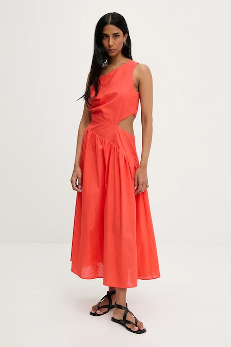 Answear Lab rochie culoarea rosu, maxi, evazată