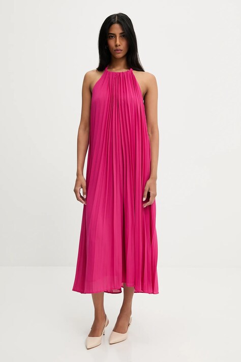 Answear Lab rochie culoarea roz, maxi, evazată