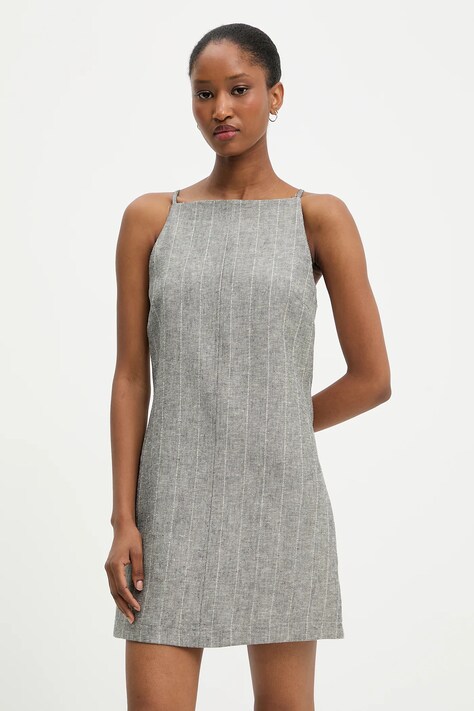 Answear Lab rochie din in culoarea gri, mini, evazati