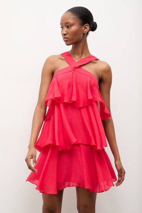 Answear.LAB sukienka kolor czerwony mini prosta