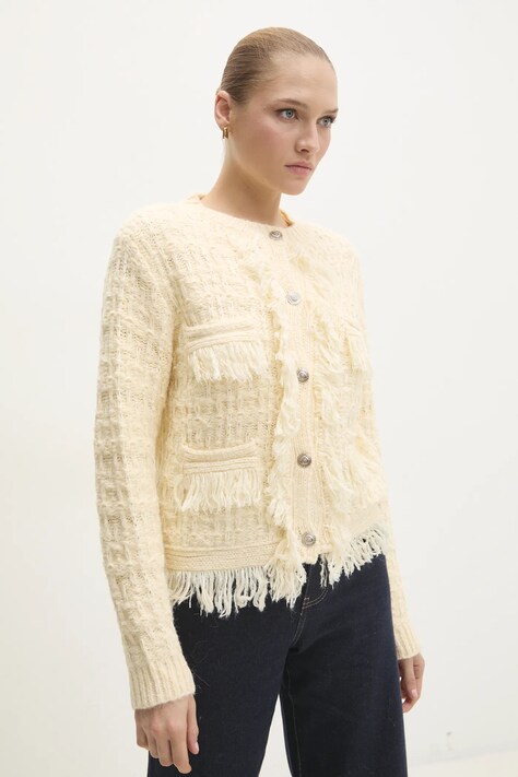 Answear Lab cardigan con aggiunta di lana colore beige