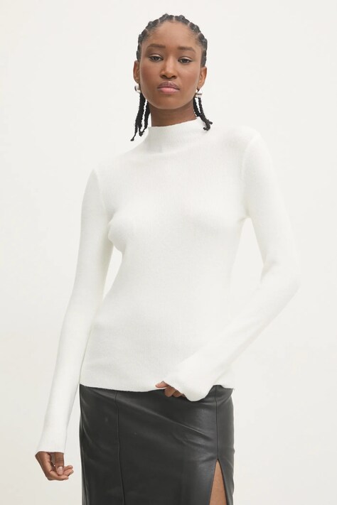 Answear Lab pulover femei, culoarea bej, light, cu turtleneck