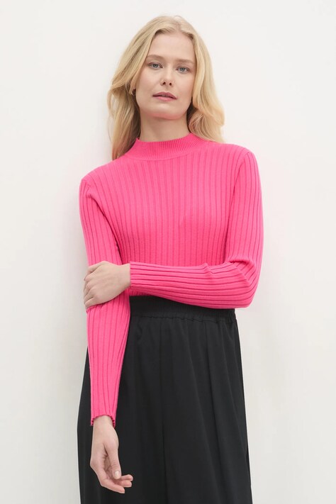 Answear Lab pulover femei, culoarea roz, light, cu turtleneck