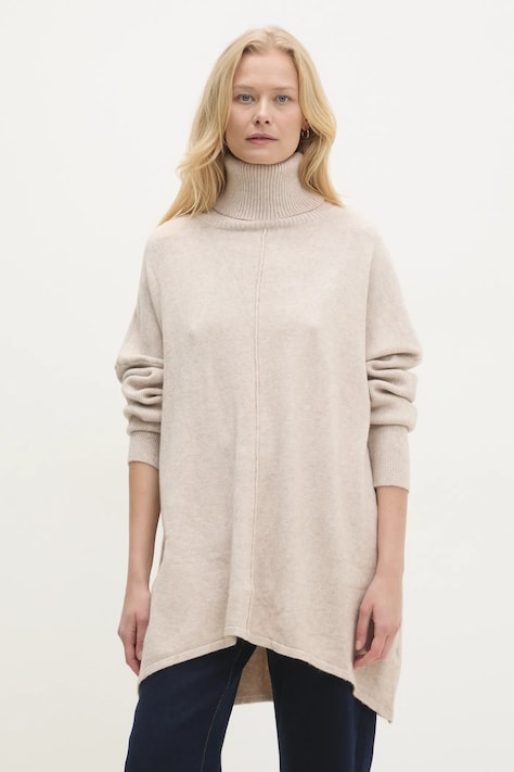 Свитер Answear.LAB женский цвет бежевый лёгкий с гольфом