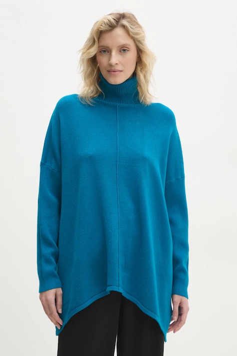 Answear.LAB sweter damski kolor niebieski lekki z golfem
