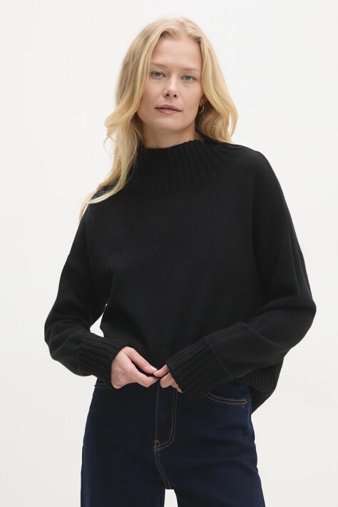 Svetr Answear.LAB dámský, černá barva, s pologolfem