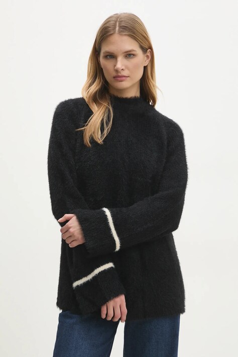 Answear Lab pulover femei, culoarea negru, călduros, cu turtleneck