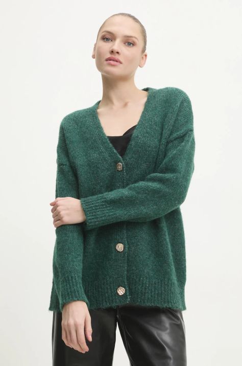 Answear Lab cardigan in lana colore verde