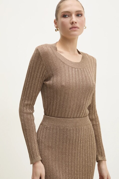 Answear Lab pulover femei, culoarea auriu, light