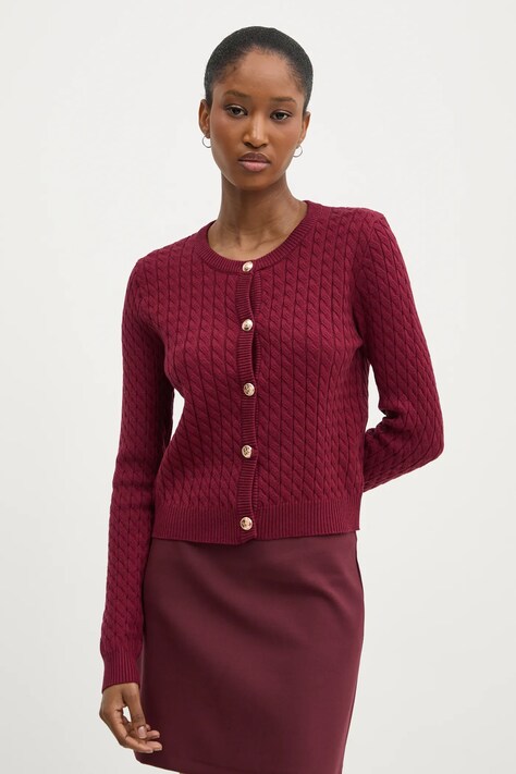 Answear Lab cardigan femei, culoarea bordo, light