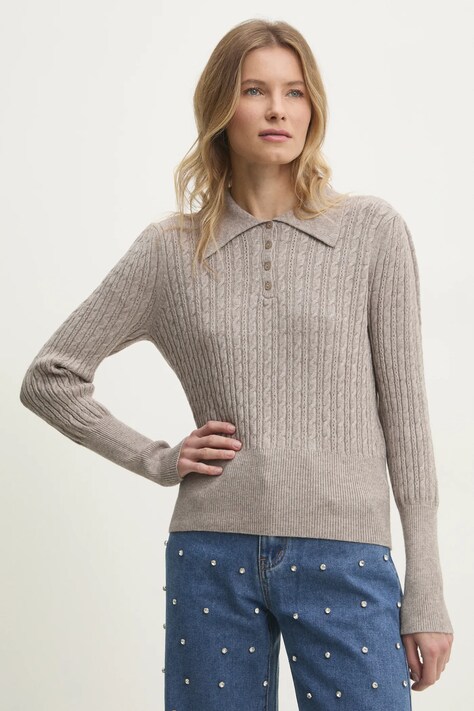 Answear Lab pulover femei, culoarea maro, light