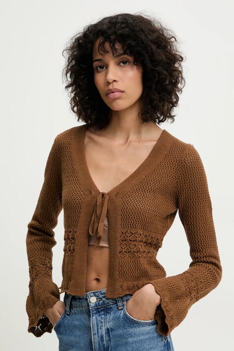 Answear Lab cardigan in cotone donna colore marrone