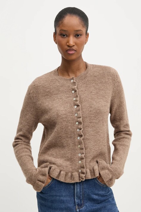 Vuneni kardigan Answear.LAB boja: smeđa