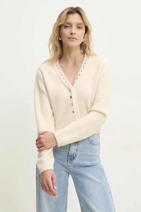 Answear Lab cardigan femei, culoarea bej