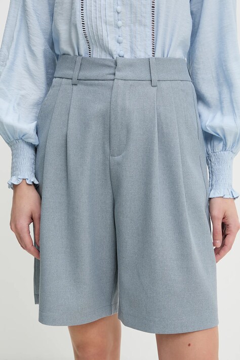 Kraťasy Answear Lab dámské, modrá barva, hladké, high waist