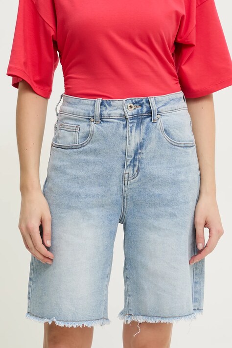 Answear Lab pantaloni scurti jeans femei, neted, high waist