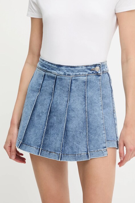 Answear Lab fustă și pantaloni denim neted, high waist