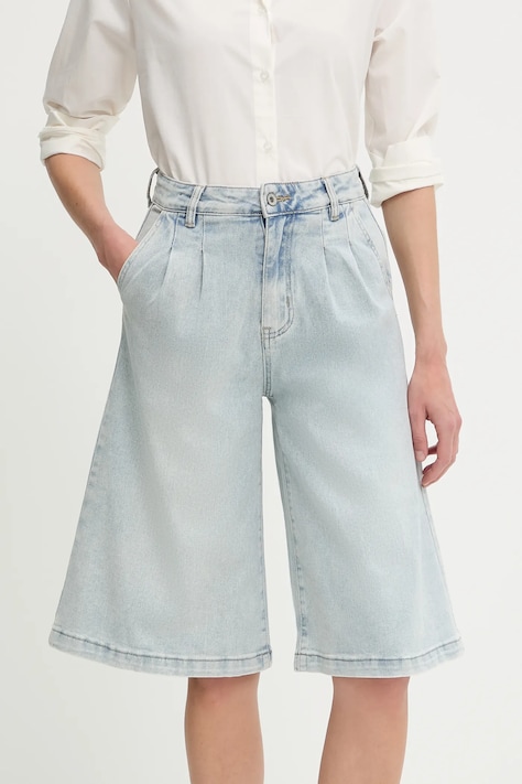 Answear Lab pantaloni scurti jeans neted, high waist