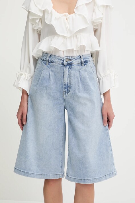 Džínové šortky Answear.LAB dámské, modrá barva, high waist