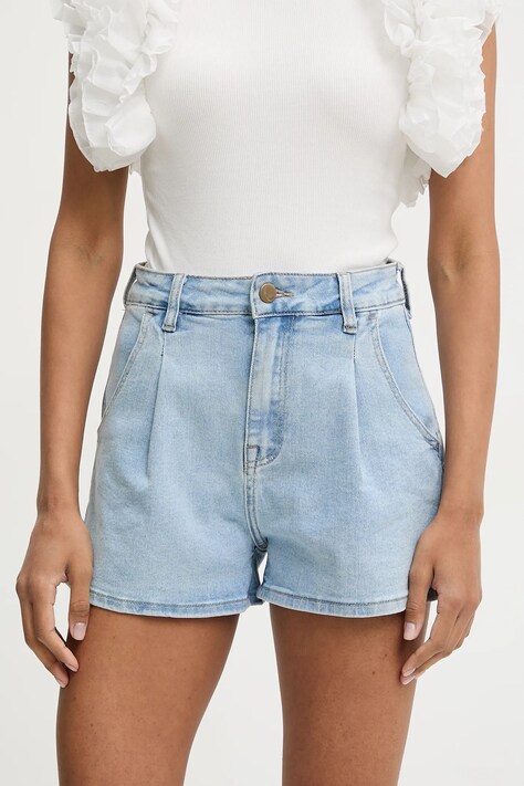 Answear Lab pantaloni scurti jeans neted, high waist
