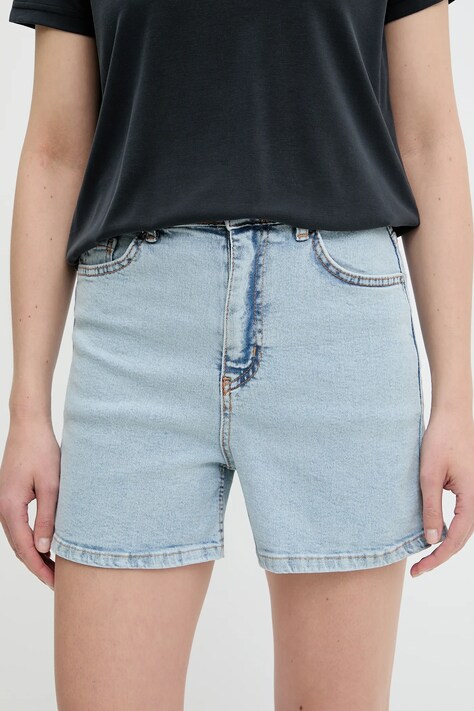 Answear Lab pantaloni scurti jeans neted, high waist
