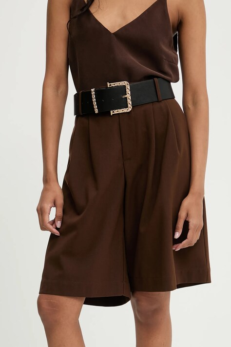 Šortky z vlněné směsi Answear Lab dámské, hnědá barva, high waist