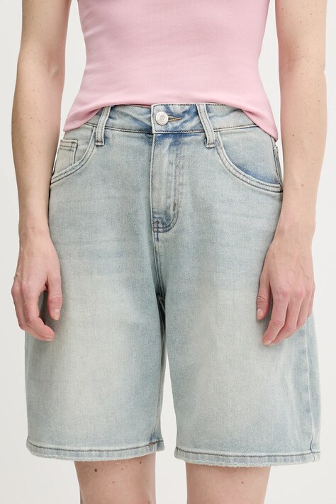 Answear Lab pantaloni scurti jeans neted, high waist
