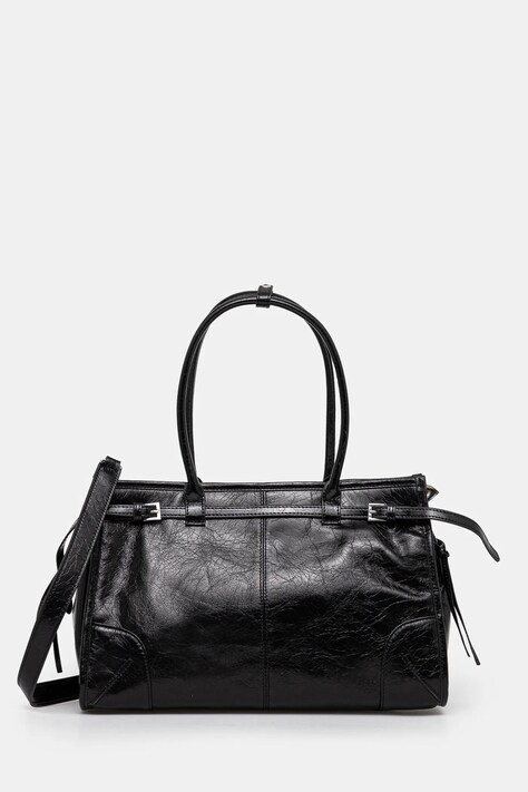Answear Lab poseta de piele culoarea negru