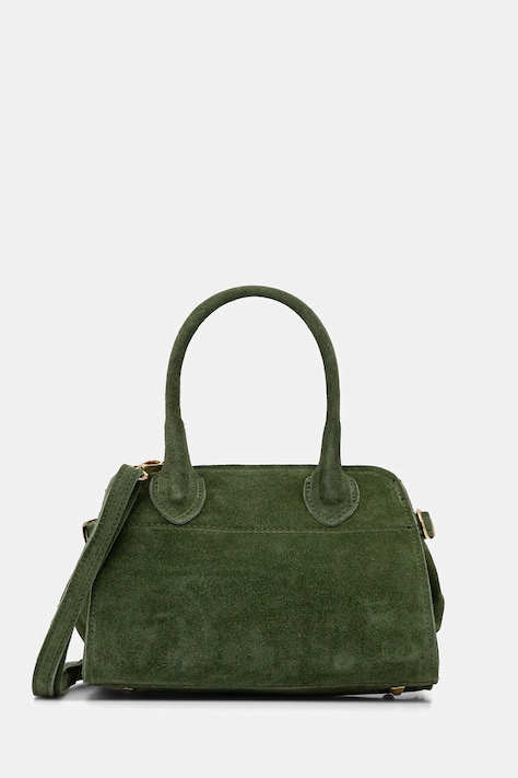 Answear Lab geanta de mana din piele intoarsa culoarea verde