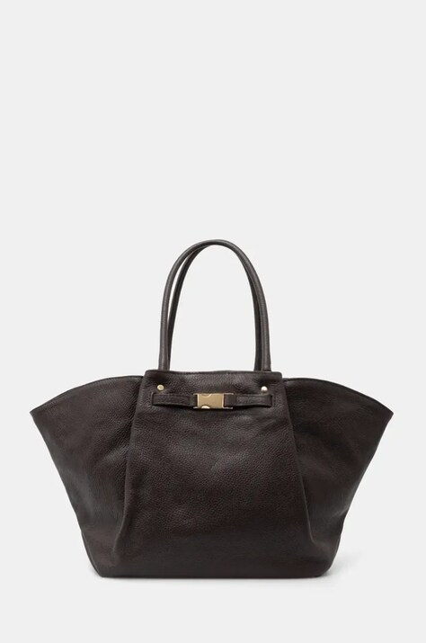 Answear Lab poseta de piele culoarea maro
