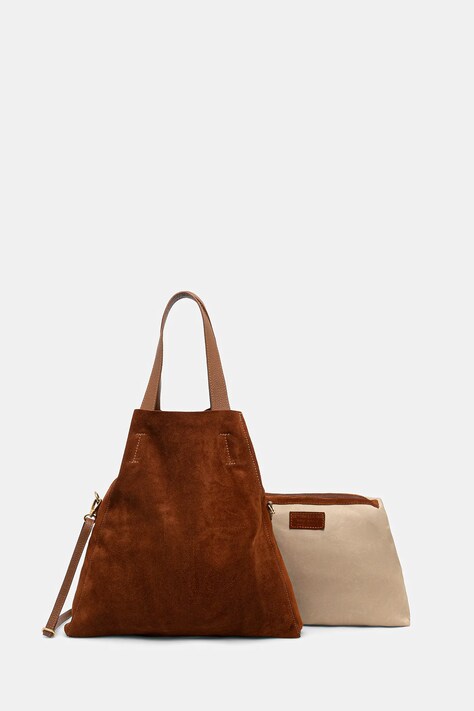 Answear Lab torebka zamszowa kolor brązowy