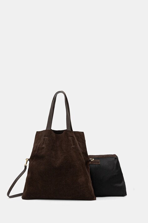 Answear.LAB torebka zamszowa kolor brązowy