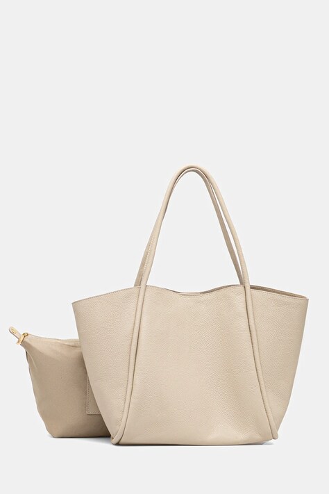 Answear Lab poseta de piele culoarea bej