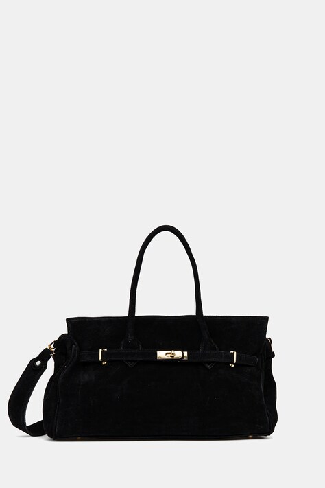 geanta de mana din piele intoarsa culoarea negru