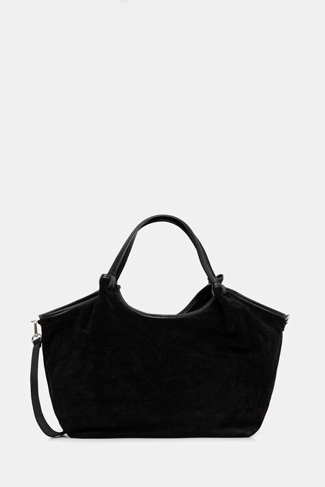 Torba od brušene kože Answear.LAB boja: crna