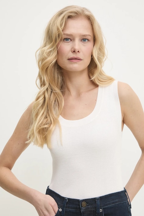 Answear Lab top con aggiunta di lana colore beige