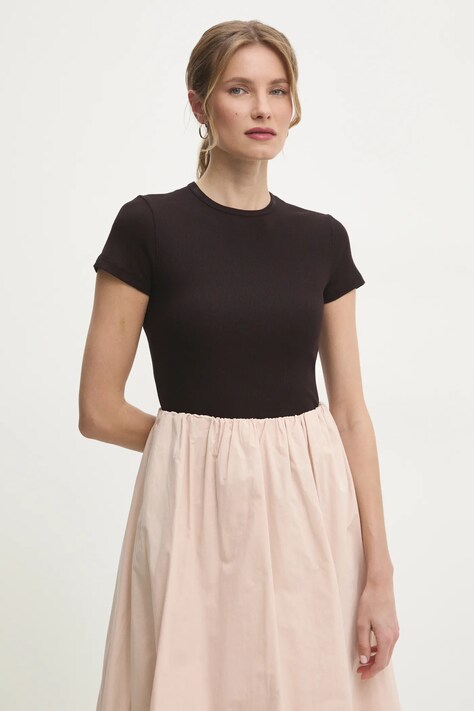 Answear Lab tricou femei, culoarea maro