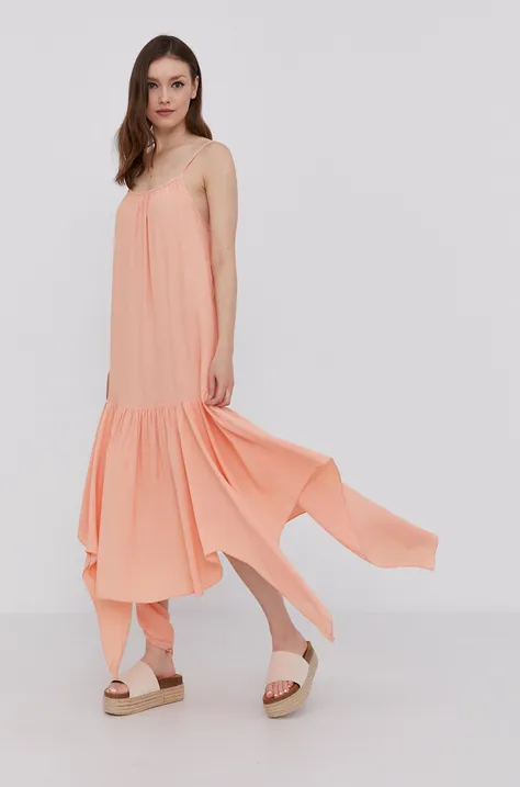 Šaty Answear Lab oranžová farba, midi, áčkový strih