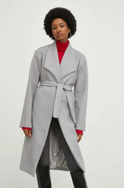 Μάλλινο παλτό Answear Lab χρώμα: γκρι,
